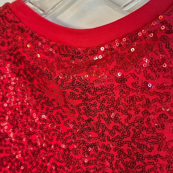 DKNY women’s XS red sequin short sleeve top. NWT - Picture 10 of 13